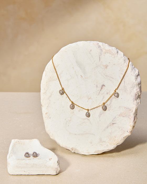 WHIMSICAL HEARTS & GRACEFUL OVALS  NECKLACE SET